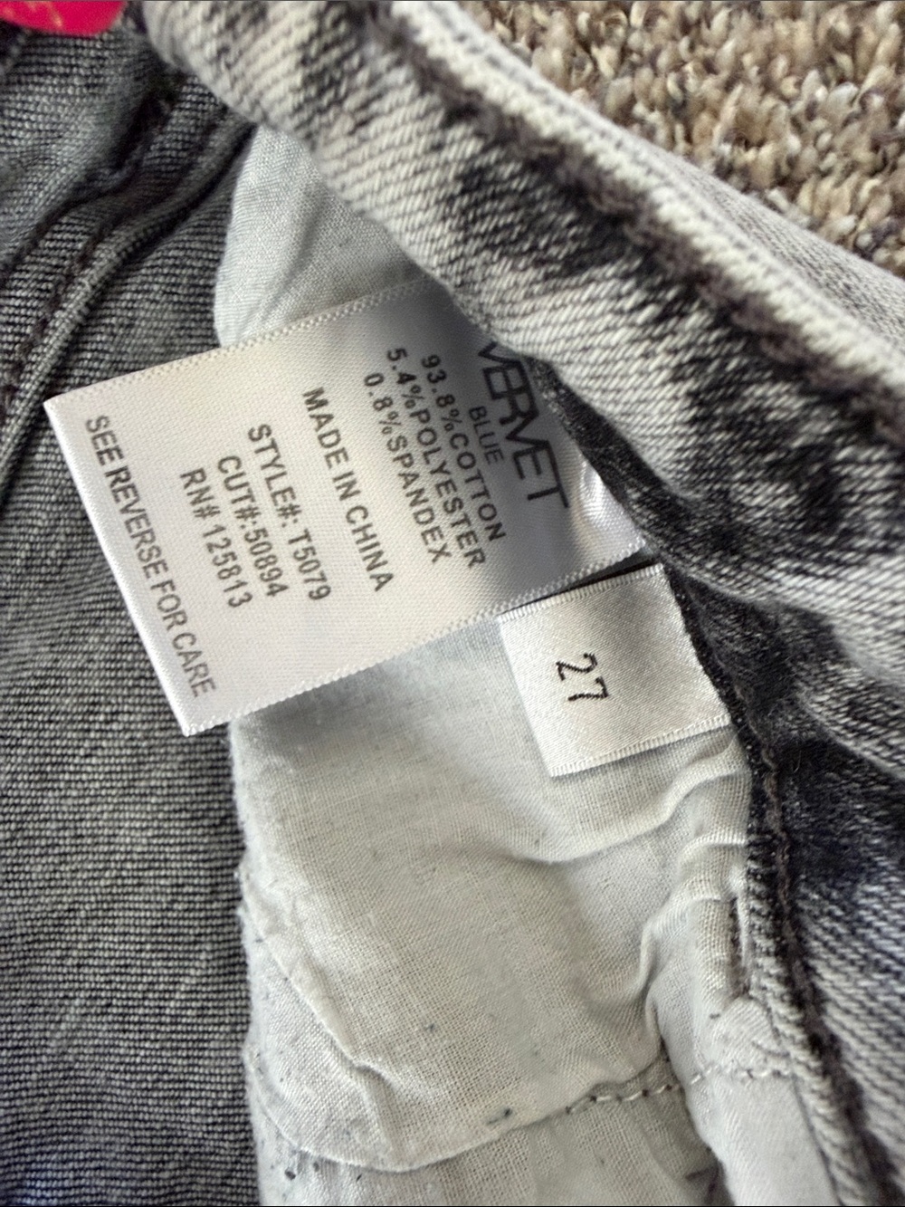 Washed Grey Distressed Skinny Jeans - High Rise Women - Picture 3 of 4
